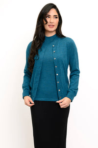 Rita Sweater, Teal Ember, Merino Wool