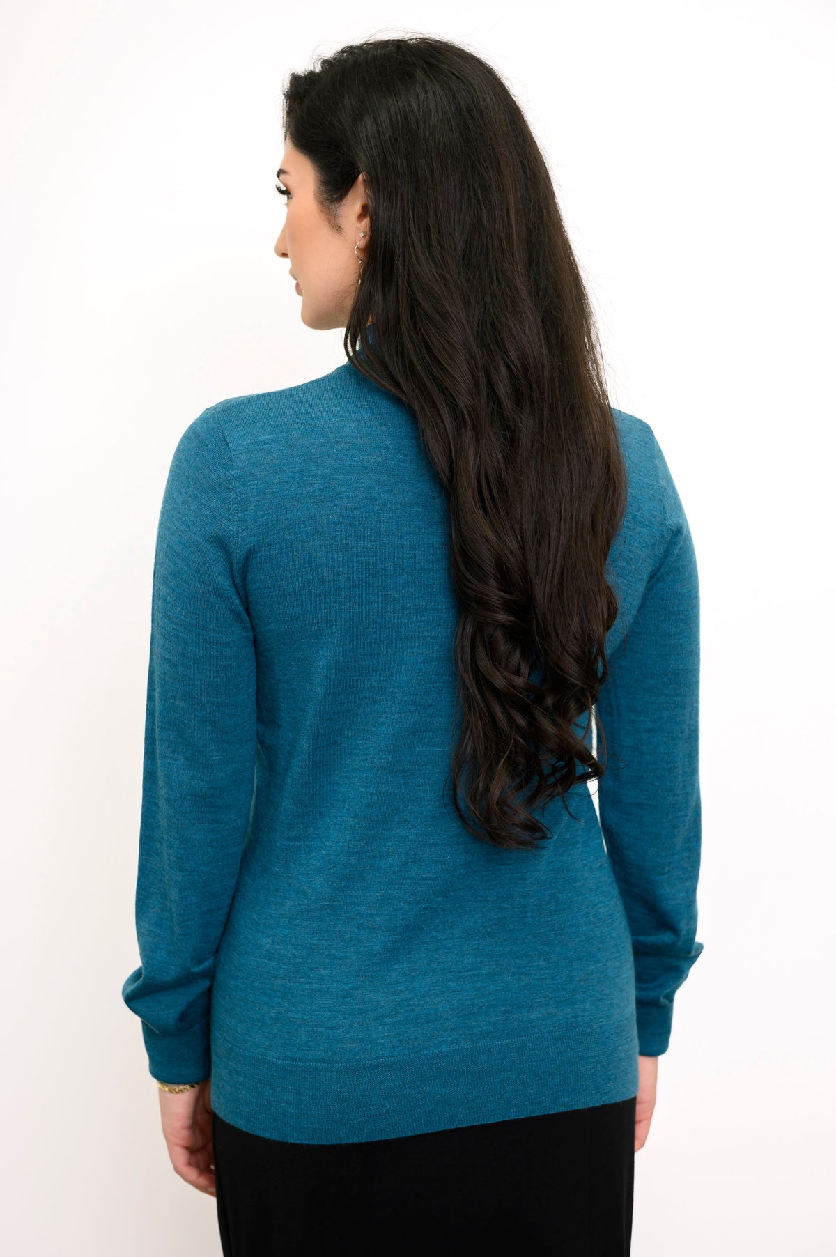 Kitten Cardigan, Soft Teal, Merino Wool