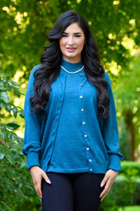 Kitten Cardigan, Forest, 100% Merino Wool