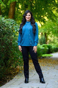 Kitten Cardigan, Soft Teal, Merino Wool