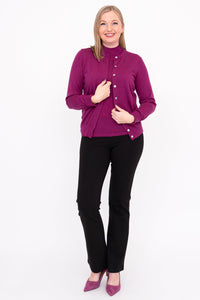 Kitten Cardigan, Magenta, Merino Wool