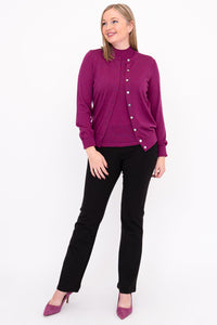 Kitten Cardigan, Magenta, Merino Wool