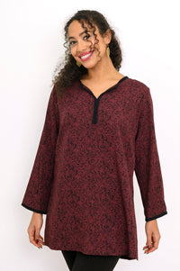 Kurta Blouse,  Small Rose Burgundy