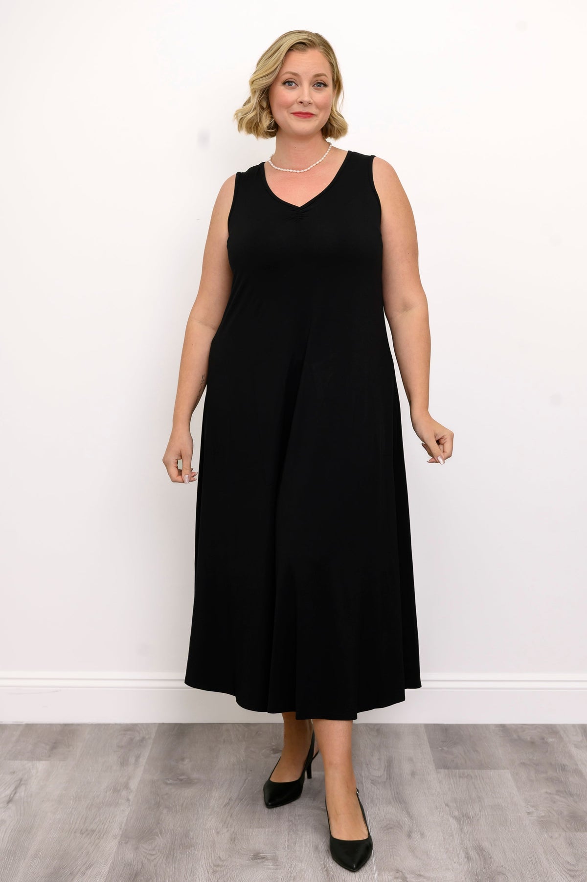 Lanai Sleeveless Dress, Black, Bamboo