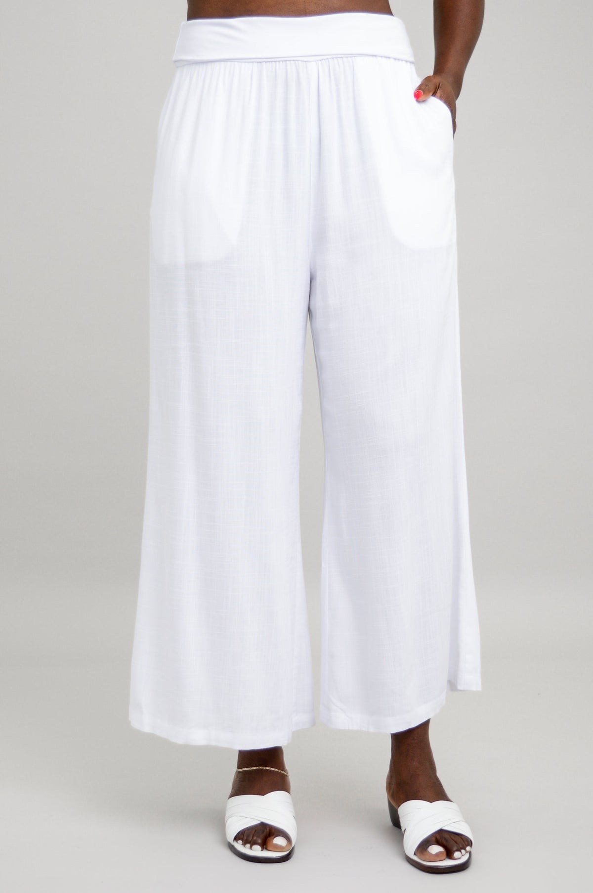 Landon Capri, White, Linen Bamboo - Final Sale