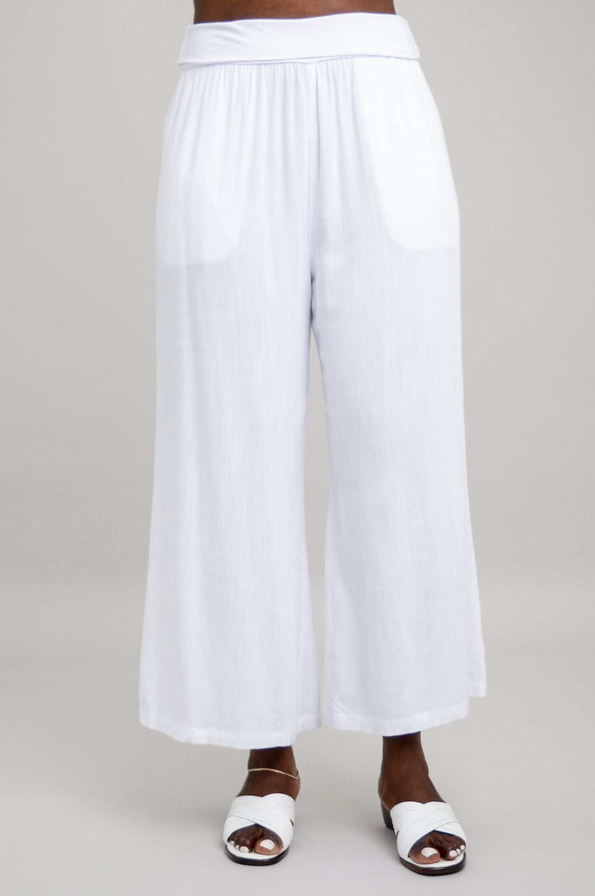 Landon Capri, White, Linen Bamboo - Final Sale