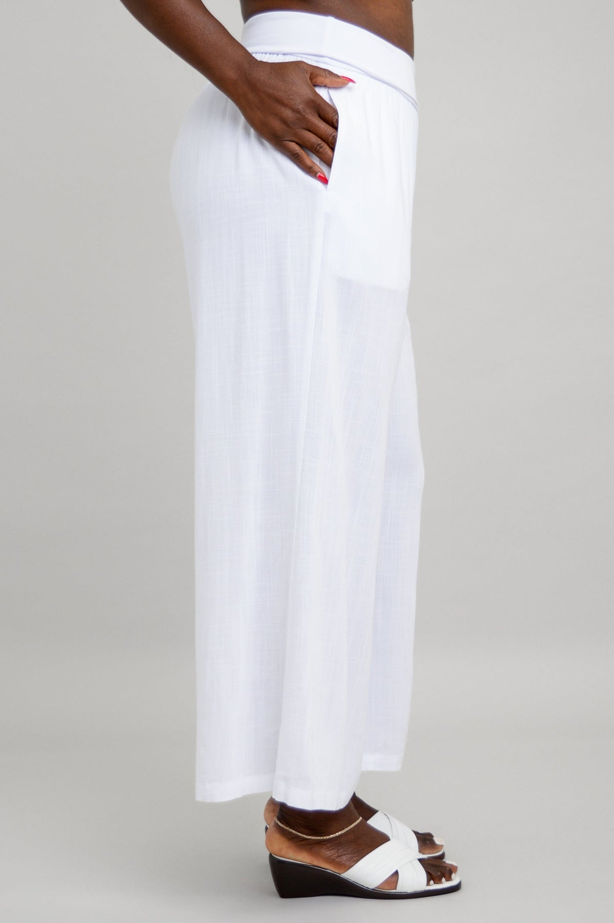 Landon Capri, White, Linen Bamboo - Final Sale
