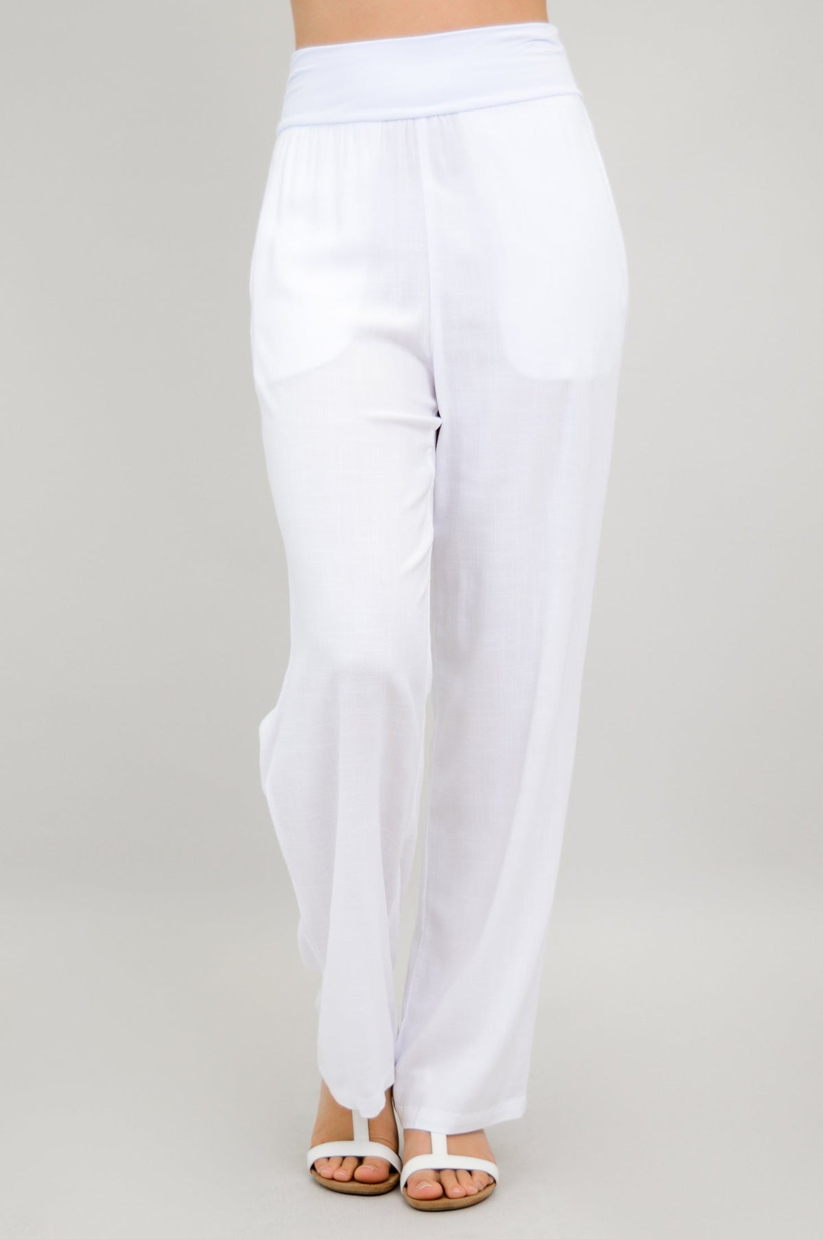 Landon Pant, White, Linen Bamboo - Final Sale