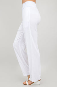 Landon Pant, White, Linen Bamboo - Final Sale