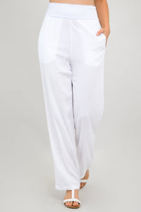Landon Pant, White, Linen Bamboo - Final Sale
