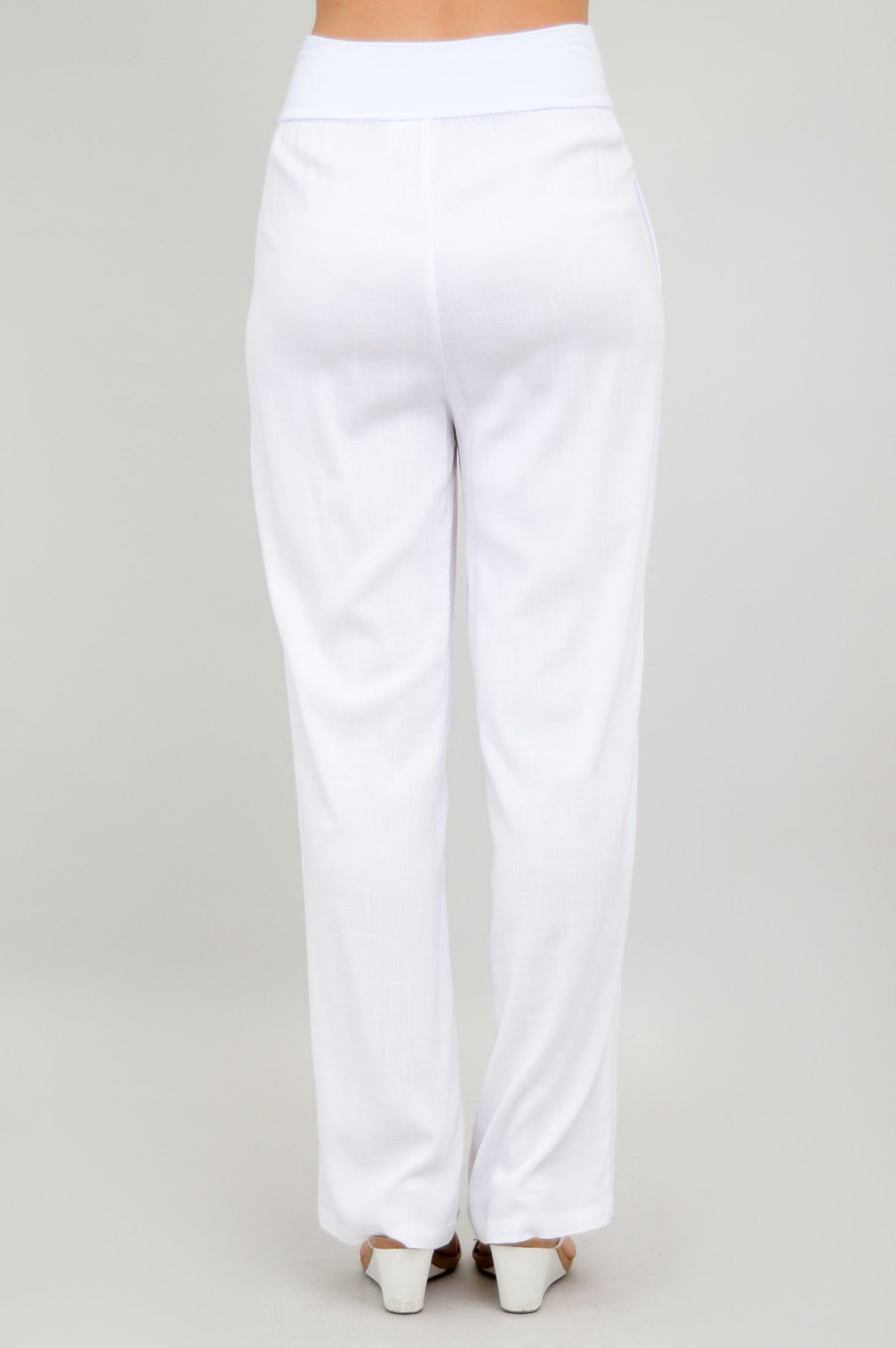 Landon Pant, White, Linen Bamboo - Final Sale