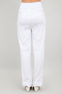 Landon Pant, White, Linen Bamboo - Final Sale