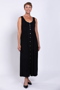 Liane Sleeveless Dress, Black, Bamboo - Final Sale