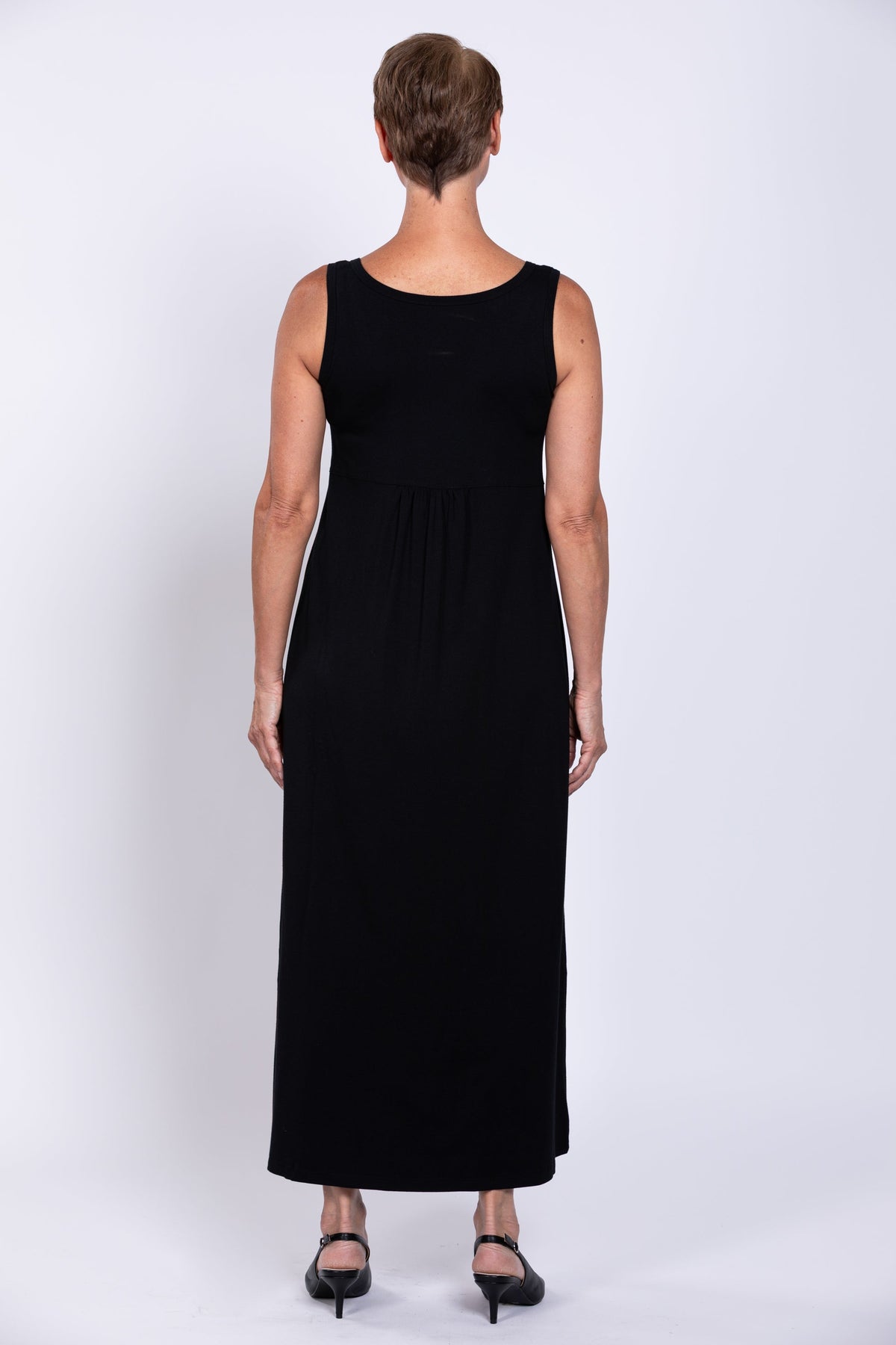 Liane Sleeveless Dress, Black, Bamboo - Final Sale