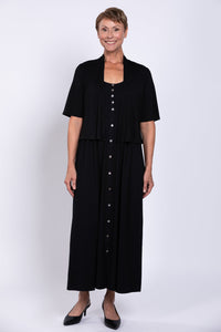 Liane Sleeveless Dress, Black, Bamboo - Final Sale
