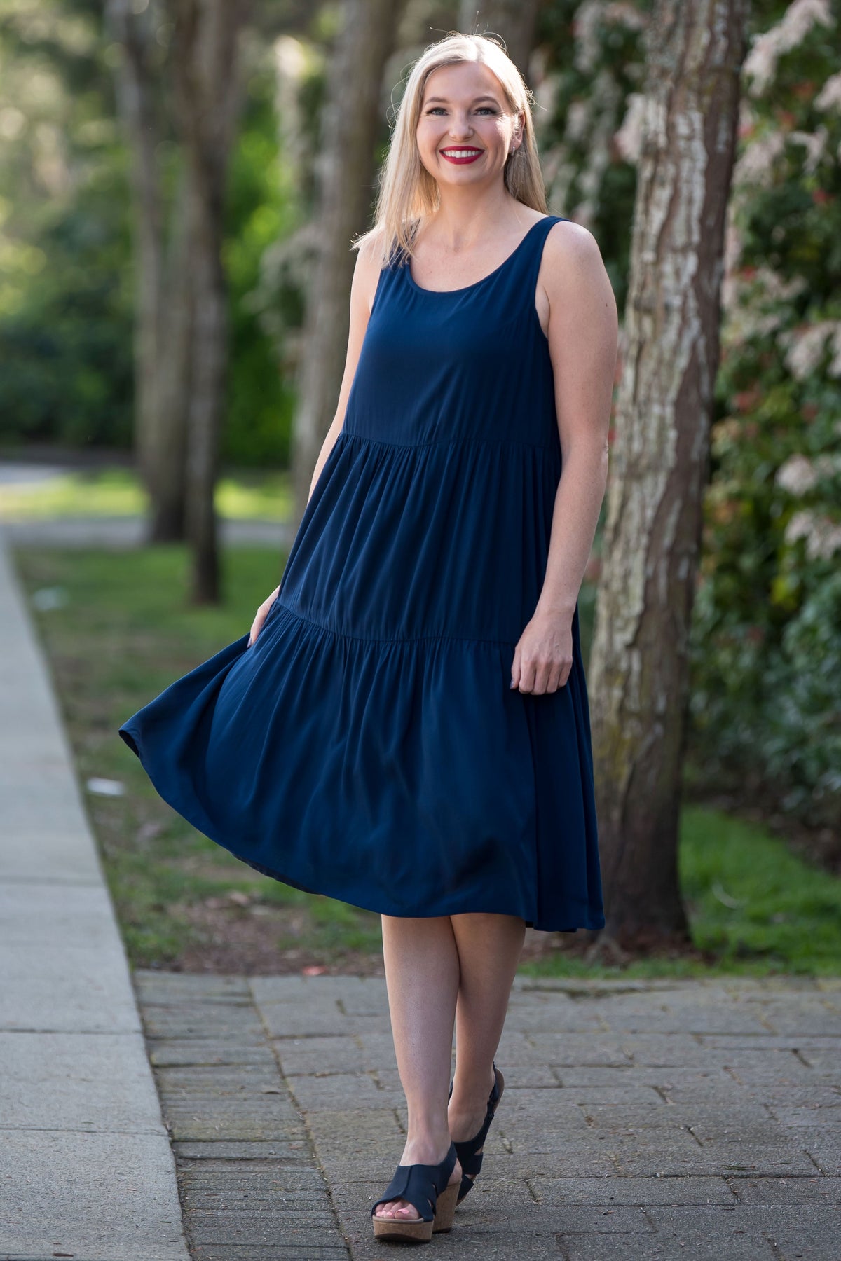 Juni Dress, Indigo, Linen Bamboo