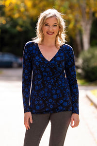 Suzanne L/S Top, Snow Flower, Bamboo - Final Sale