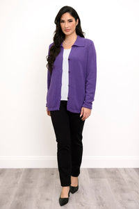 Lily Cardigan, Purple, Cotton