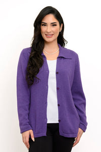 Lily Cardigan, Purple, Cotton