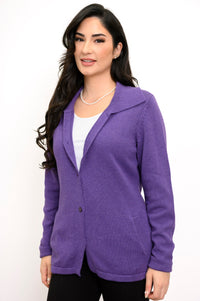 Lily Cardigan, Purple, Cotton