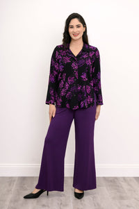 Linzy Blouse, Floral Purple