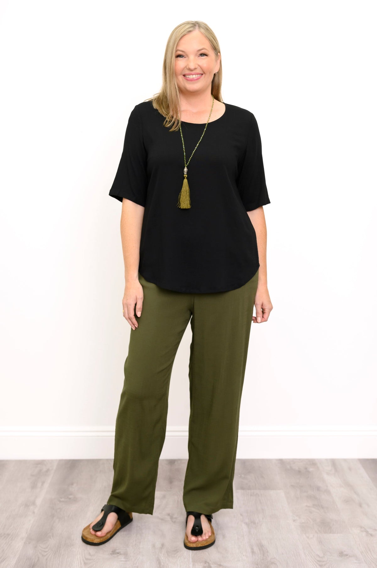 Liza Top, Black, Linen Bamboo