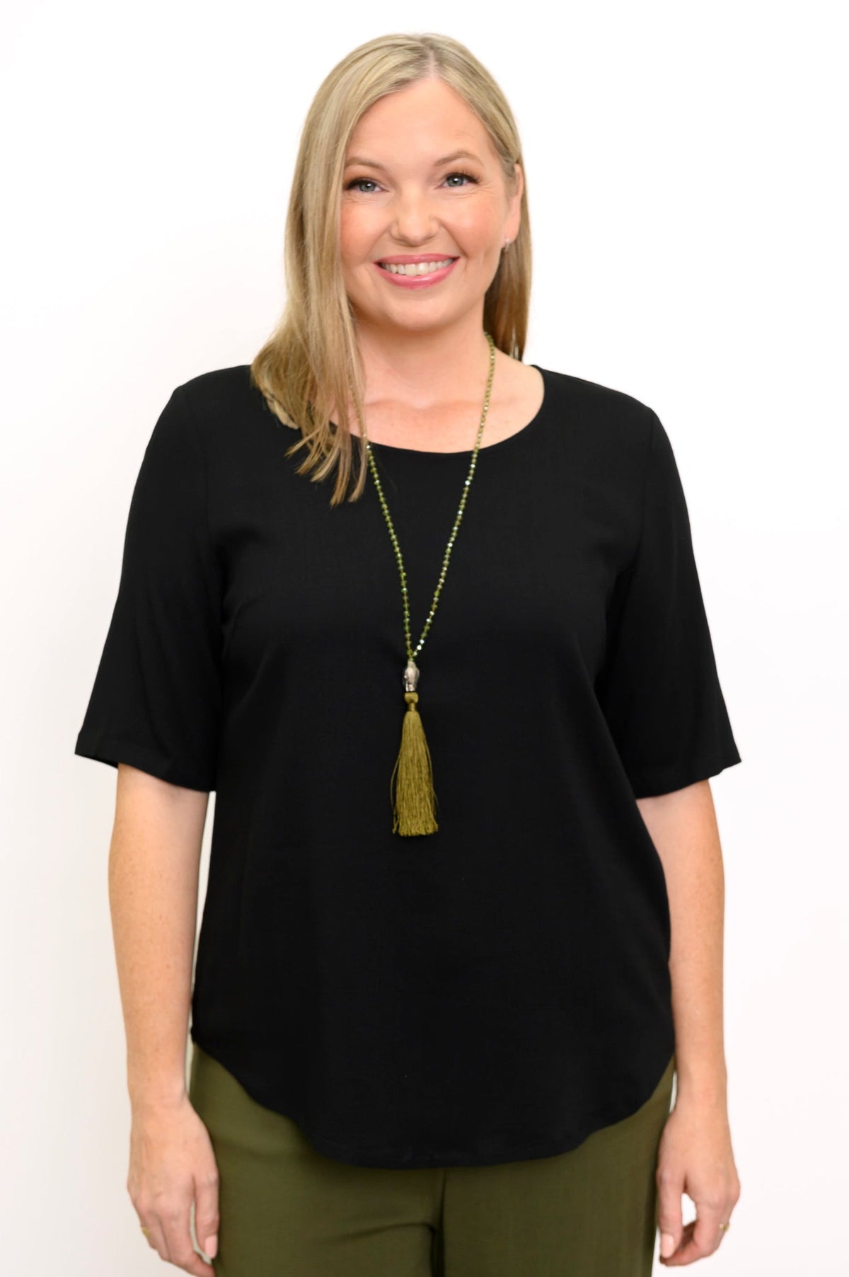 Liza Top, Black, Linen Bamboo