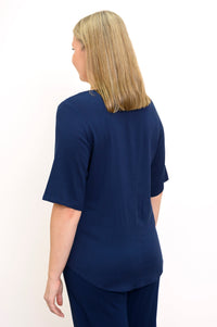 Liza Top, Indigo, Linen Bamboo