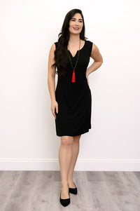Maggie Sleeveless Dress, Black, Bamboo