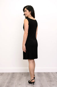 Maggie Sleeveless Dress, Black, Bamboo