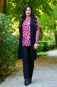 Margie Top, Vermillion Rose, Bamboo