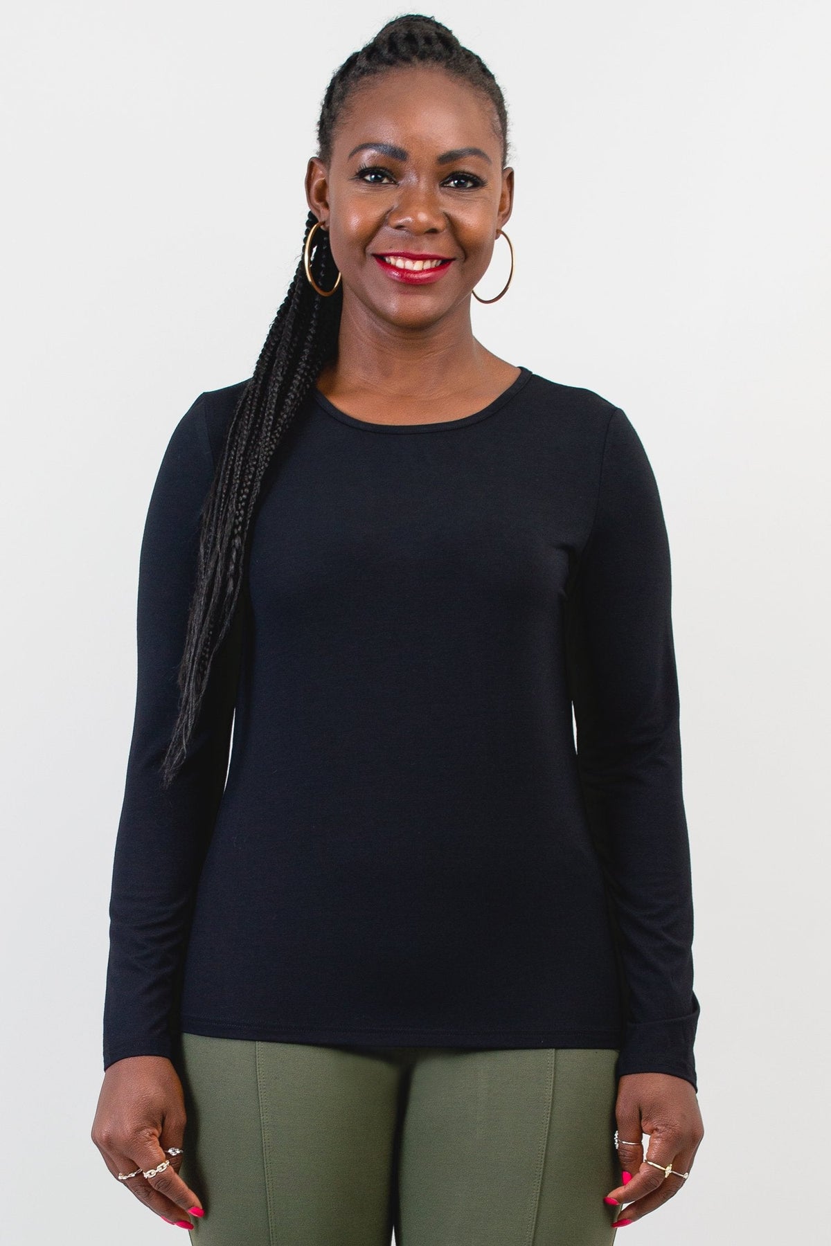 Mariah Top, Black, Bamboo- Final Sale