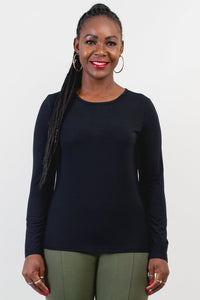 Mariah Top, Black, Bamboo- Final Sale