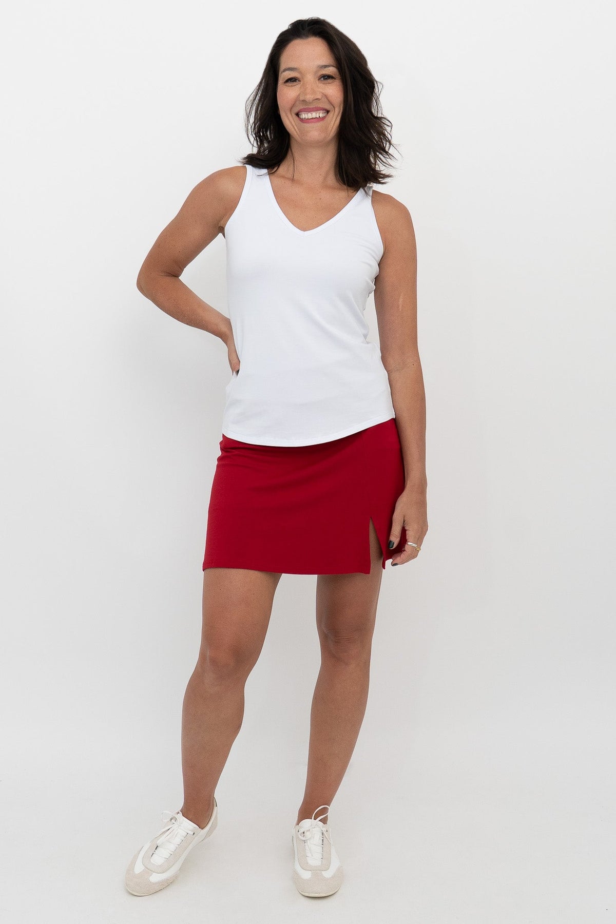 Melly Skort, Lipstick, Bamboo