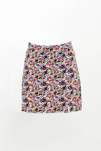 Front view of Melly Floral Skort with colorful flower print
