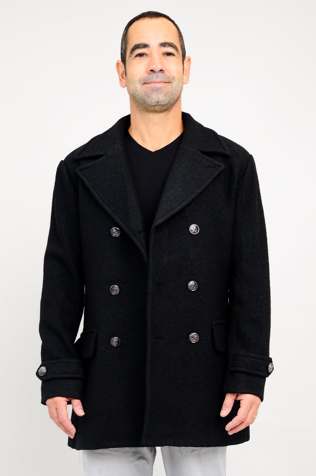 Mens Peacoat, Black