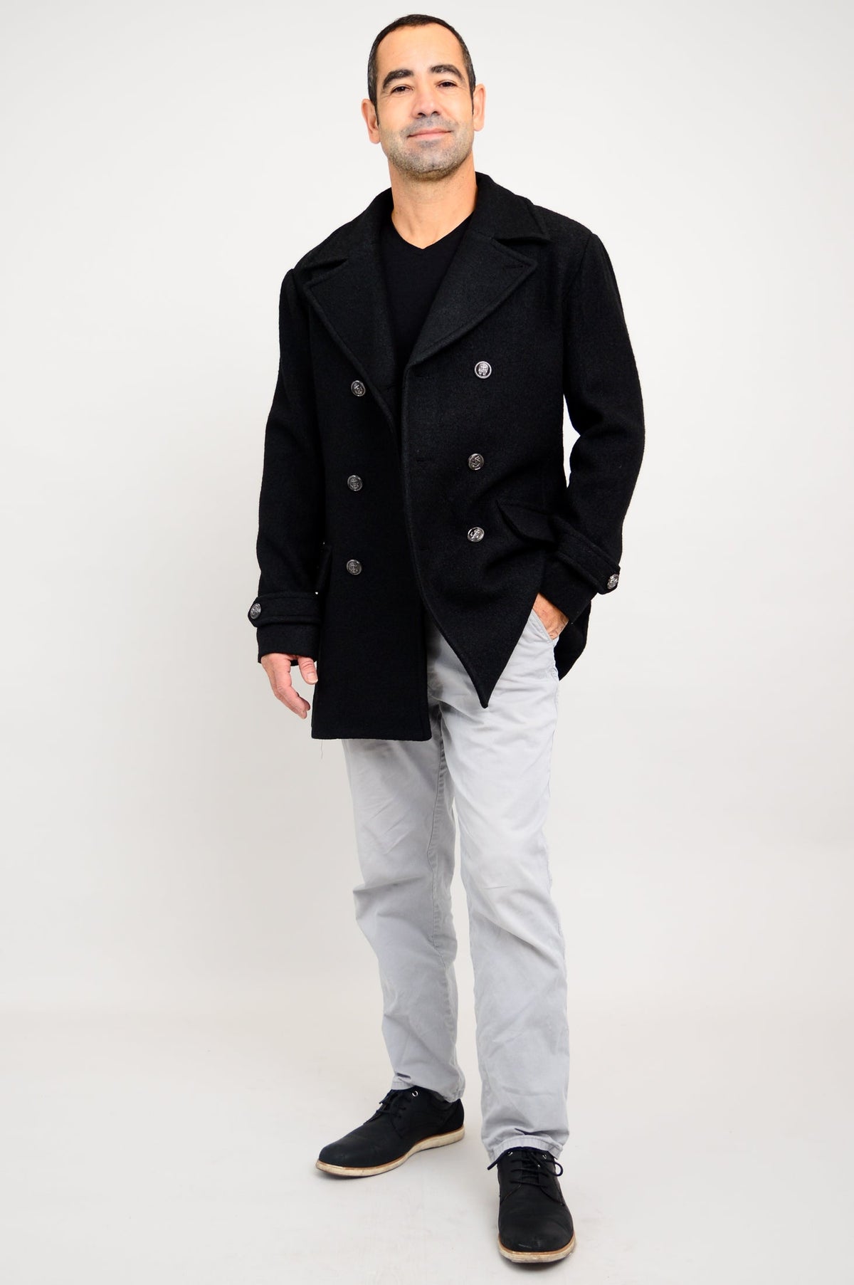 Mens Peacoat, Black