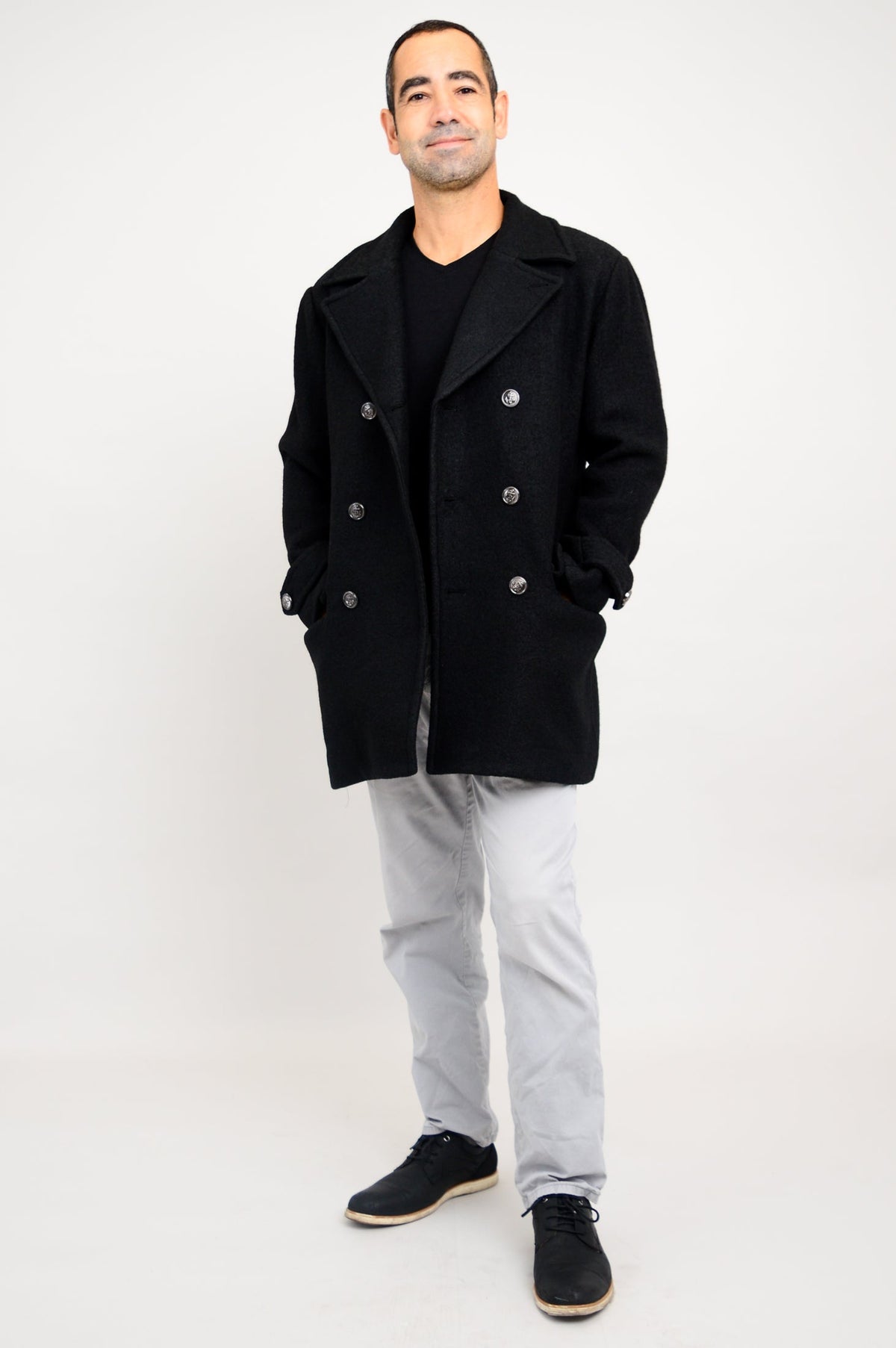 Mens Peacoat, Black
