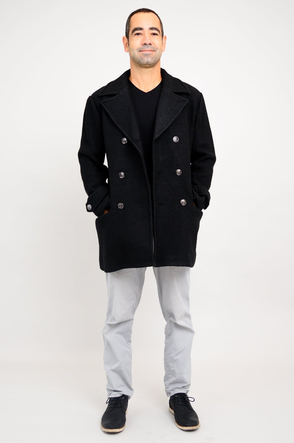 Mens Peacoat, Black