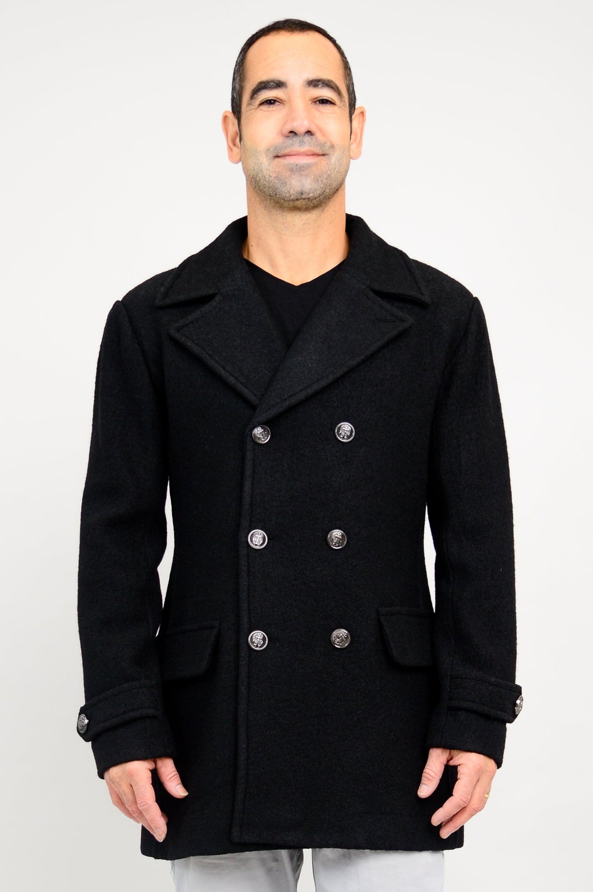 Mens Peacoat, Black