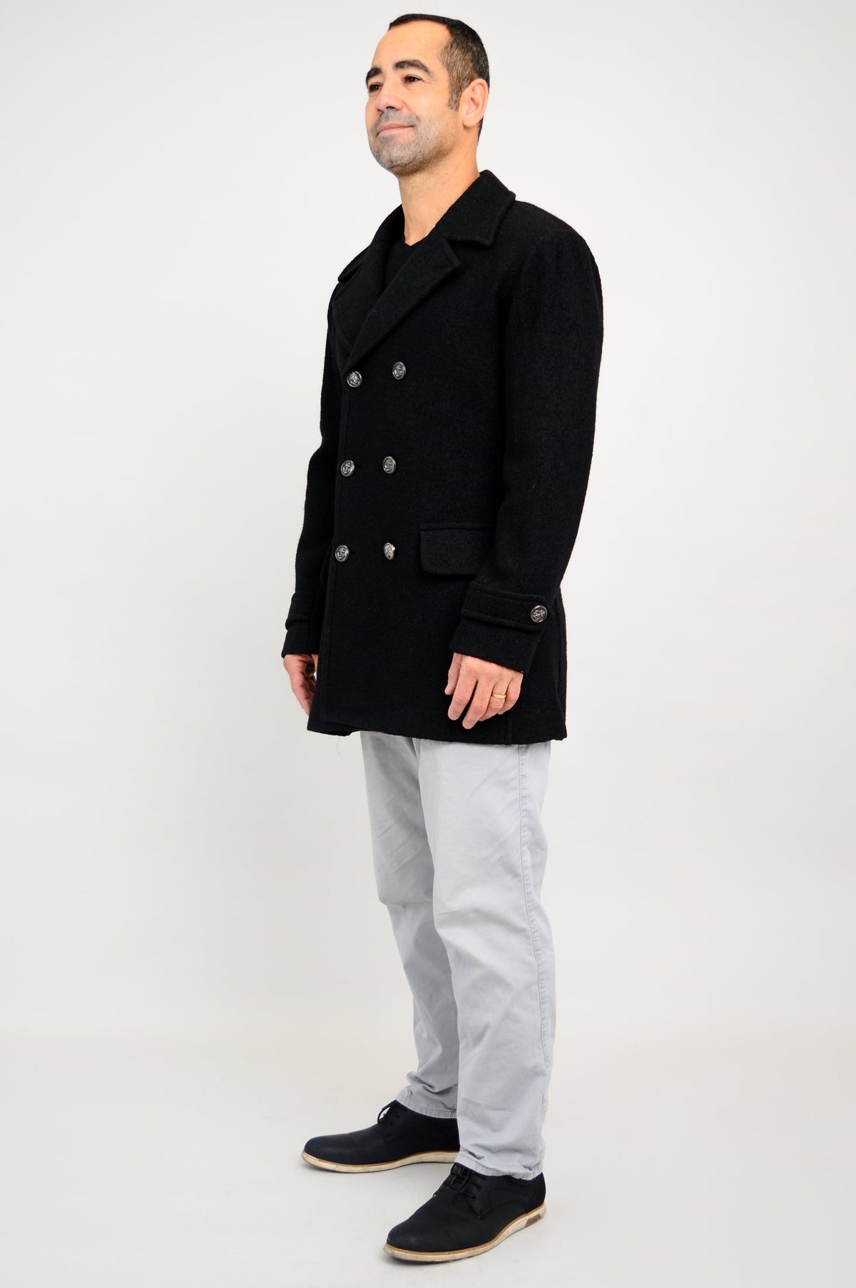Mens Peacoat, Black
