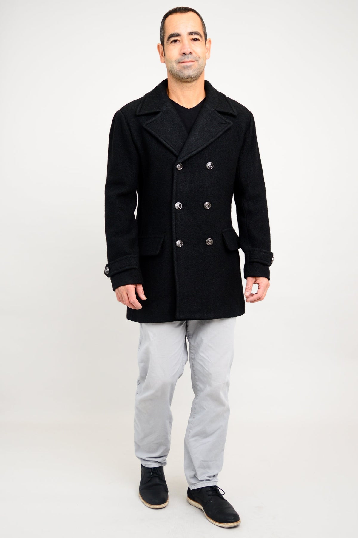 Mens Peacoat, Black