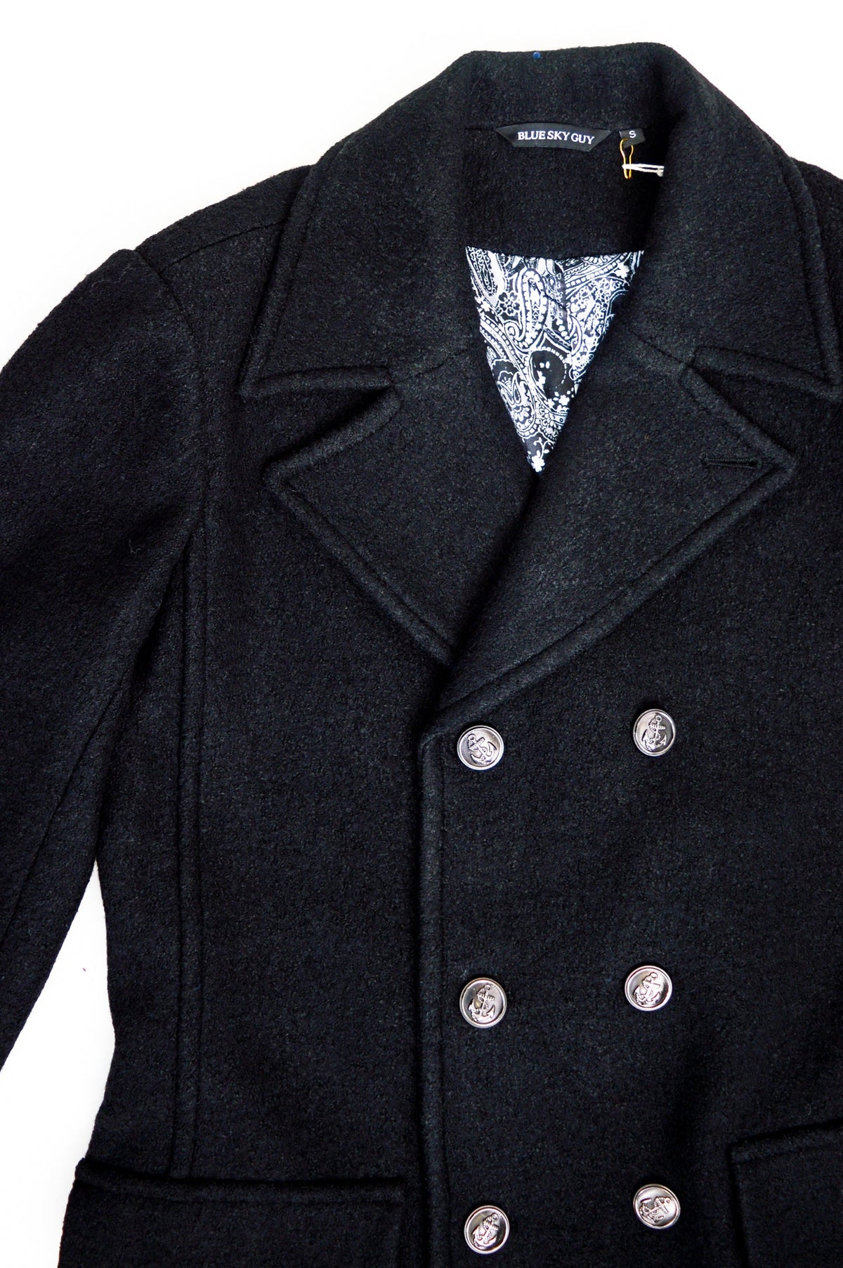 Mens Peacoat, Black