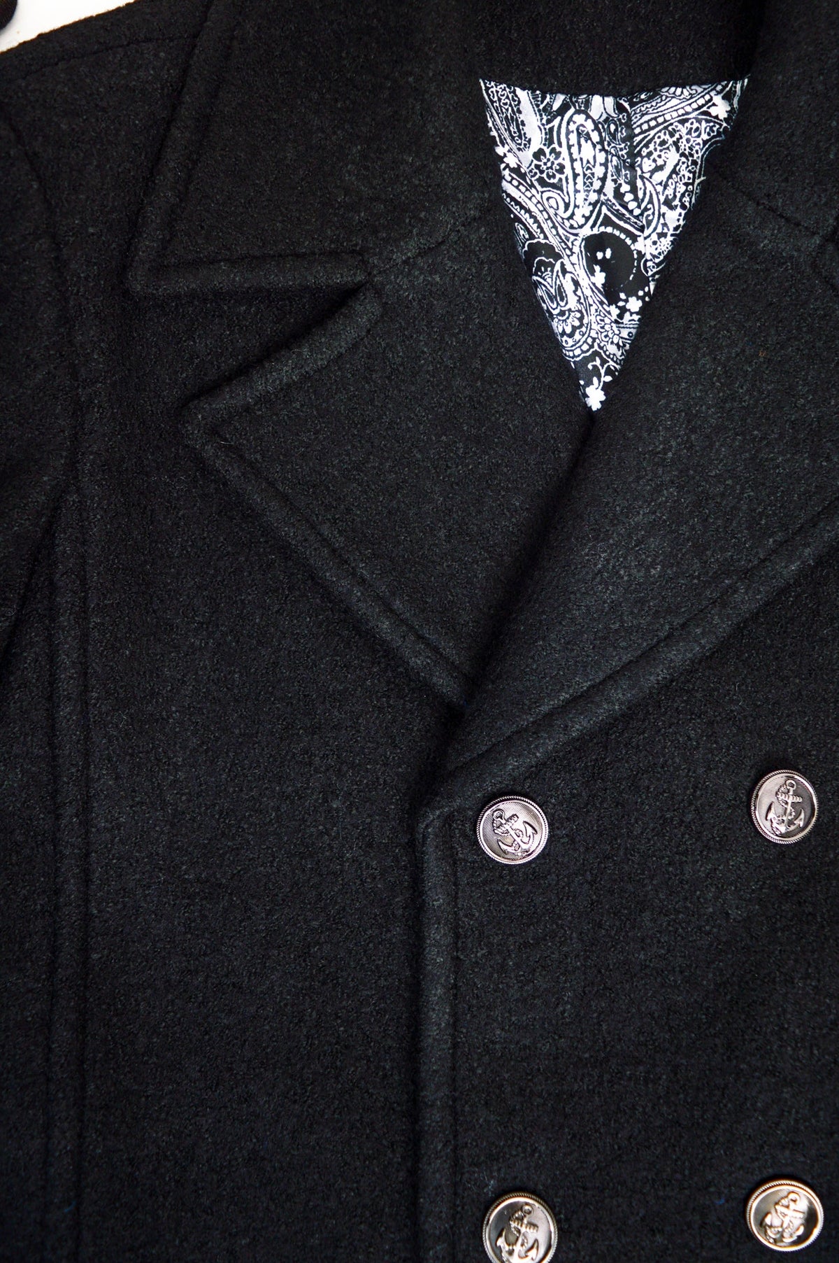 Mens Peacoat, Black