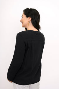 Meryl Jacket, Black, Cotton Gauze