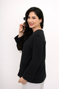 Meryl Jacket, Black, Cotton Gauze