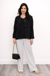 Meryl Jacket, Black, Cotton Gauze