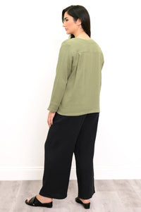 Meryl Jacket, Sage, Cotton Gauze