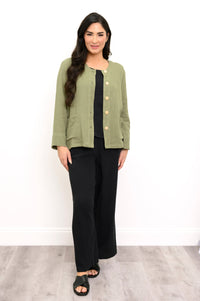 Meryl Jacket, Sage, Cotton Gauze