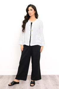 Meryl Jacket, White, Cotton Gauze